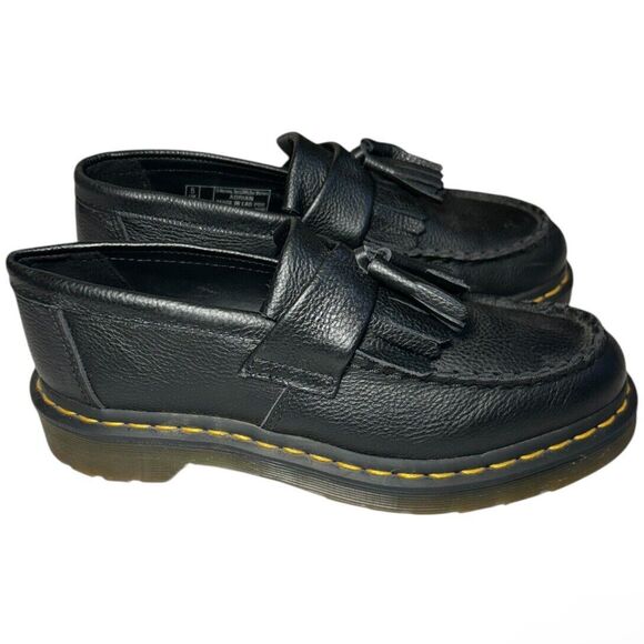 Dr. Martens Adrian Bex Smooth Leather Tassel Loafers Black W Size 7 | M Size 6 - Picture 2 of 10